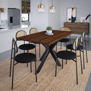 LeisureModLeisureMod | Ravenna 63" Rectangular Wood Dining Table With Modern Metal Base | RTX63RTX63DWAloha Habitat