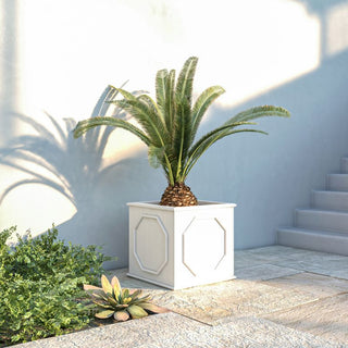 LeisureModLeisureMod | Sprout Series Cubic Fiber Stone Planter in White 25.6 Cube | SP26WSP26WAloha Habitat