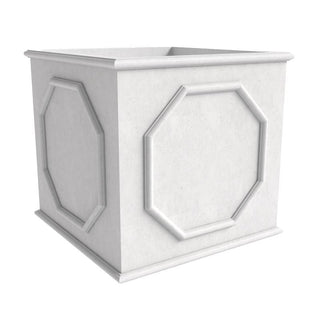 LeisureModLeisureMod | Sprout Series Cubic Fiber Stone Planter in White 25.6 Cube | SP26WSP26WAloha Habitat
