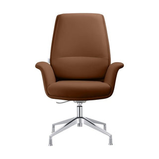 LeisureModLeisureMod | Summit Office Chair in Faux Leather and Aluminum Frame with Adjustable Height and Swivel | SGO21SGO21DBRLAloha Habitat