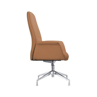 LeisureModLeisureMod | Summit Office Chair in Faux Leather and Aluminum Frame with Adjustable Height and Swivel | SGO21SGO21LBRLAloha Habitat