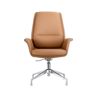 LeisureModLeisureMod | Summit Office Chair in Faux Leather and Aluminum Frame with Adjustable Height and Swivel | SGO21SGO21LBRLAloha Habitat