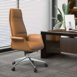 LeisureModLeisureMod | Summit Series Tall Office Chair In Acorn Brown Leather | SOT21SOT21LBRLAloha Habitat