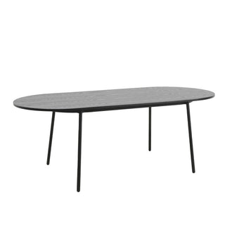 LeisureModLeisureMod | Tule Modern 83" Oval Dining Table with MDF Top and Black Steel Legs | TT84TT84BLAloha Habitat