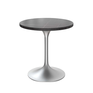 LeisureModLeisureMod | Verve Collection 27 Round Dining Table, Brushed Chrome Base with Sintered Stone Top | VT20BS-27-SVT20BS-27BLSAloha Habitat