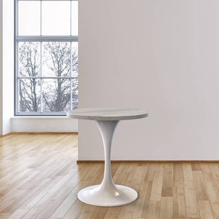 LeisureModLeisureMod | Verve Collection 48 Round Dining Table, White Base with Laminated White Marbleized Top | VT23W-48WMRVT23W-48WMRAloha Habitat
