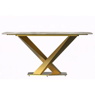 LeisureModLeisureMod | Voren Series Modern Dining Table Gold Base, With 55 Stone Top | VTG-55BVTG-55DGR-SAloha Habitat