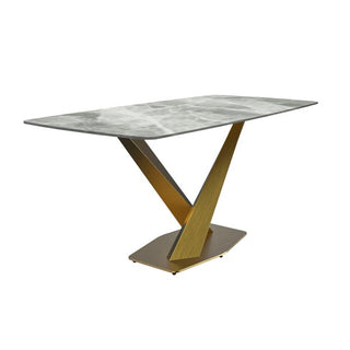 LeisureModLeisureMod | Voren Series Modern Dining Table Gold Base, With 55 Stone Top | VTG-55BVTG-55IGR-SAloha Habitat