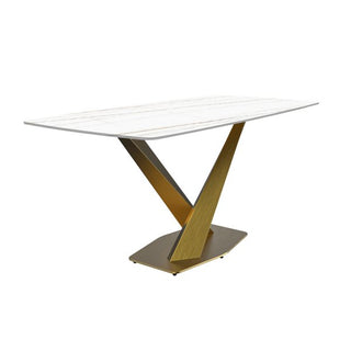 LeisureModLeisureMod | Voren Series Modern Dining Table Gold Base, With 55 Stone Top | VTG-55BVTG-55WG-SAloha Habitat