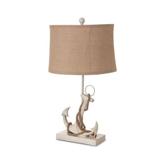 Lux LightingAnchor 28" Distressed White Polyresin Coastal Table Lamp, (Set of 2)LUX-54401-WHITEAloha Habitat