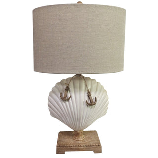 Lux LightingClam Shell 28" White Coastal Table Lamp, (Set of 2)LUX-6044-WHITEAloha Habitat