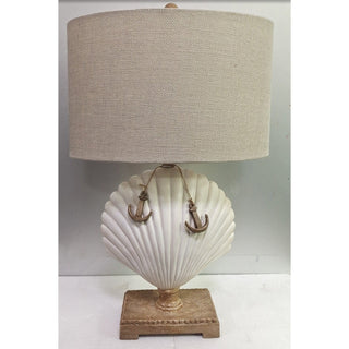 Lux LightingClam Shell 28" White Coastal Table Lamp, (Set of 2)LUX-6044-WHITEAloha Habitat