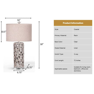 Lux LightingDarla 30" Poly Star Table Lamp -Beige, (Set of 2)LUX-1736-BEIGEAloha Habitat