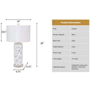 Lux LightingDarla 30" Poly Star Table Lamp -White, (Set of 2)LUX-1736-WHITEAloha Habitat