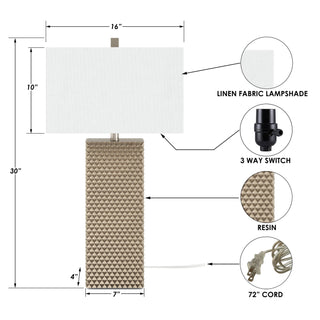 Lux LightingElanor 29" Diamond Gold Table Lamp, (Set of 2)LUX-2047-GOLDAloha Habitat