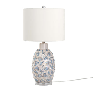 Lux LightingJenny 26" Ceramic / Crystal Table Lamp, White and Blue, (Set of 2)LUX-M164-WHITE/BLUEAloha Habitat