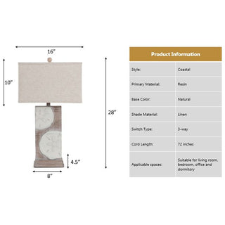 Lux LightingSand Dollar 30" Poly Table Lamp, (Set of 2)LUX-52205-NAT-USBAloha Habitat