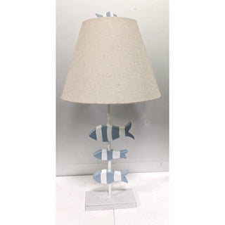 Lux LightingSchool of Fish 28” Resin 3-Fish Table Lamp, Blue and White, (Set of 2)LUX-2051-BLUE/WHITEAloha Habitat