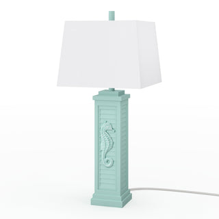 Lux LightingSea Horse Shutter 32” Resin Teal Lamp with USB, (Set of 2)LUX-3923-TEAL-USBAloha Habitat