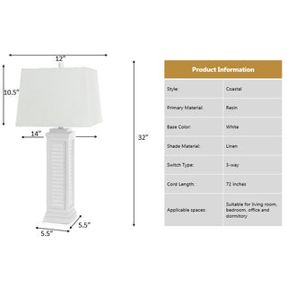 Lux LightingShutter 32” Resin Bright White Shutter Lamp with USB, (Set of 2)LUX-3925-WHITE-USBAloha Habitat