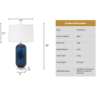 Lux LightingTootsie 30" Blue Glass Table Lamp w/ Crystal Base, (Set of 2)LUX-732-BLUEAloha Habitat