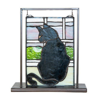 Meyda Lighting10.5" High X 9.5" Wide Cat in Window Lighted Mini Tabletop Window56834Aloha Habitat