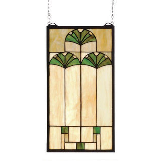 Meyda Lighting11"W X 20"H Ginkgo Stained Glass Window67787Aloha Habitat