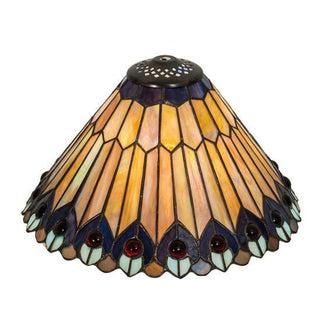 Meyda Lighting12" Wide Tiffany Jeweled Peacock Shade26311Aloha Habitat