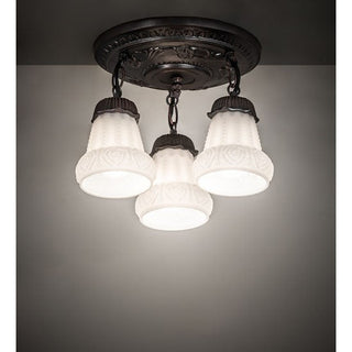 Meyda Lighting12" Wide White Puffy Rose 3 Light Semi - Flushmount30543Origins of Home
