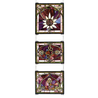 Meyda Lighting14"W X 39"H Solstice 3 Piece Stained Glass Window24411Aloha Habitat