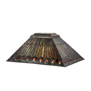 Meyda Lighting16"L Tiffany Jeweled Peacock Oblong Shade21099Aloha Habitat
