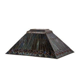 Meyda Lighting16"L Tiffany Jeweled Peacock Oblong Shade21099Aloha Habitat