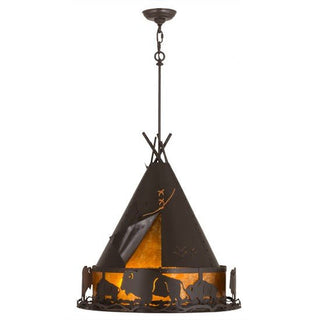 Meyda Lighting24"W Teepee w/ Buffalo Pendant15381Aloha Habitat