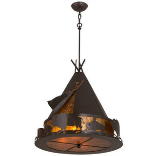 Meyda Lighting24"W Teepee w/ Buffalo Pendant15381Aloha Habitat