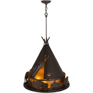 Meyda Lighting24"W Teepee w/ Buffalo Pendant15381Aloha Habitat