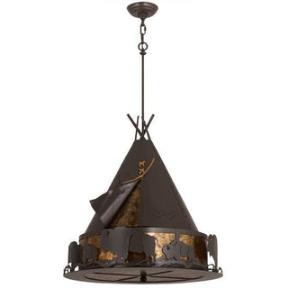 Meyda Lighting24"W Teepee w/ Buffalo Pendant15381Aloha Habitat