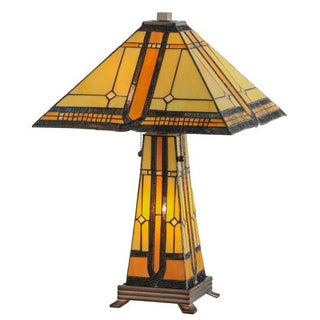 Meyda Lighting25"H Sierra Prairie Mission Lighted Base Table Lamp50805Aloha Habitat