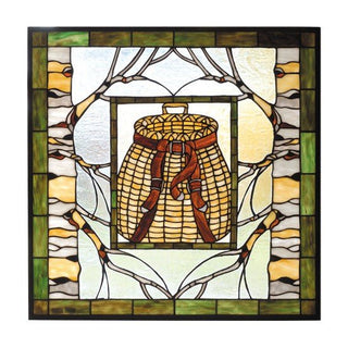 Meyda Lighting25"W X 25"H Pack Basket Stained Glass Window73909Aloha Habitat