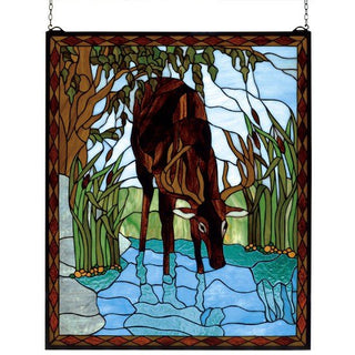 Meyda Lighting25"W X 30"H Deer Stained Glass Window72936Aloha Habitat