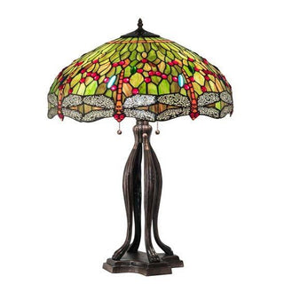 Meyda Lighting30" High Tiffany Hanginghead Dragonfly Table Lamp109607Aloha Habitat