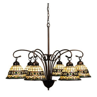 Meyda Lighting31"W Tiffany Roman 6 LT Chandelier18528Aloha Habitat