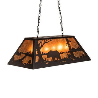 Meyda Lighting33"L Bear at Lake Oblong Pendant66368Aloha Habitat