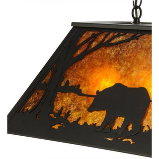 Meyda Lighting33"L Bear at Lake Oblong Pendant66368Aloha Habitat