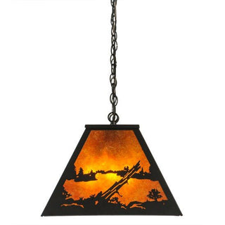 Meyda Lighting33"L Bear at Lake Oblong Pendant66368Aloha Habitat