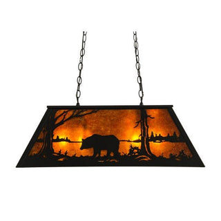 Meyda Lighting33"L Bear at Lake Oblong Pendant66368Aloha Habitat