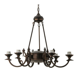 Meyda Lighting33"W Tiffany Jeweled Peacock 6 LT Chandelier16099Aloha Habitat