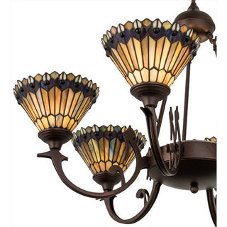 Meyda Lighting33"W Tiffany Jeweled Peacock 6 LT Chandelier16099Aloha Habitat