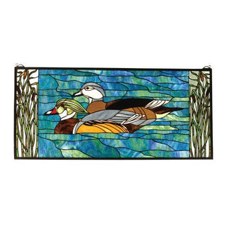 Meyda Lighting35"W X 16"H Wood Ducks Stained Glass Window77712Aloha Habitat