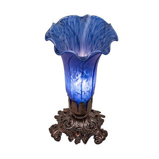 Meyda Lighting8" High Blue Tiffany Pond Lily Victorian Accent Lamp11262Aloha Habitat