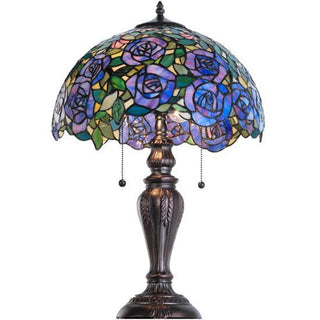 Meyda LightingStained Glass 24"H Rosebush Table Lamp138584Aloha Habitat